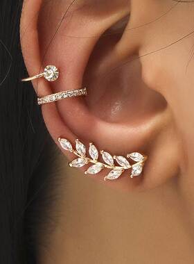 Bohemian NO Piercing Crystal Rhinestone Ear Cuff Wrap Stud C
