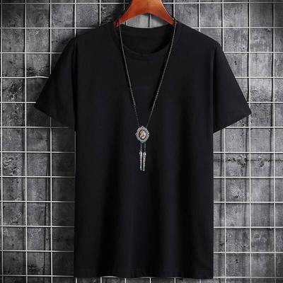 mens white t-shirt tshirt for men大码t恤纯色短袖运动T恤衫男