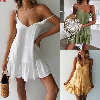 women's summer fashion sexy suspender dress欧美吊带连衣
