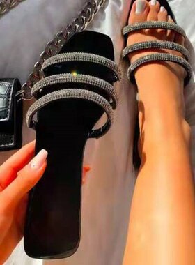 2021 shoes womens sandals Large size flat-bottomed slippers