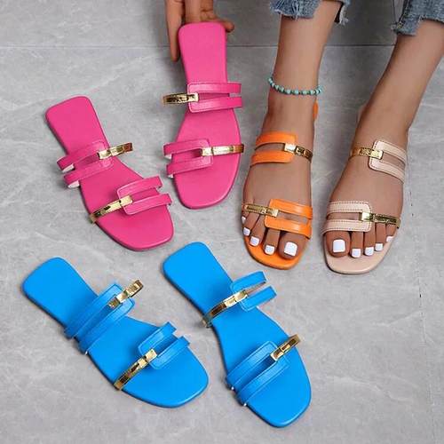 women shoes 2023 summer slipper flat ladies sandals 平底拖鞋