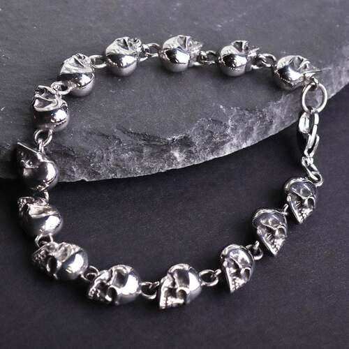 New Trend Punk Skull Beaded Bracelet Men's Gothic Domine