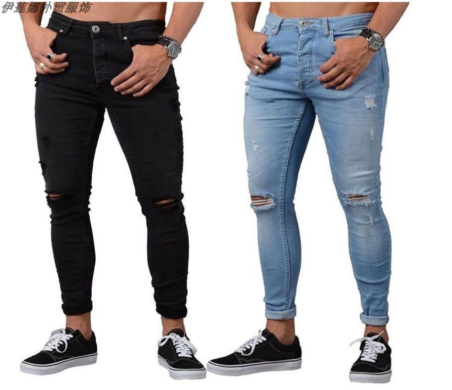 jeans牛仔裤男 ripped jeans trousers for men skinny jeans 4XL