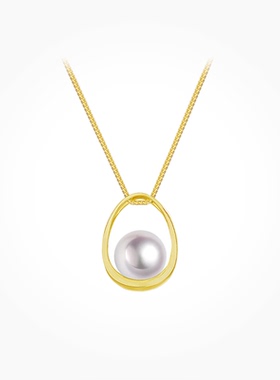 BEAUFINA百分娜守护系列Akoya海水珍珠项链女18K金吊坠颈链送女友