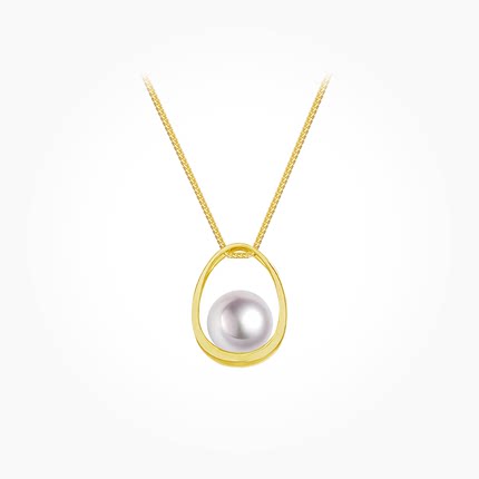 BEAUFINA百分娜守护系列Akoya海水珍珠项链女18K金吊坠颈链送女友