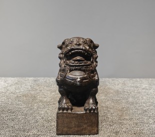 山西青石雕刻仿古狮子一只居家摆设新品复古陈设古玩案头摆件收藏