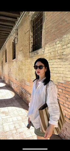 moia宋慧乔翻领宽松衬衫长袖白色