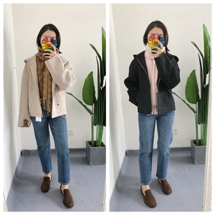 Y标 买手店AC 欧式简约羊毛双面呢高级感羊毛大衣短款外套夹克