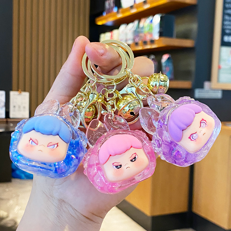 2025新款亚克力梦幻兔流沙钥匙扣
