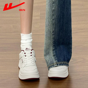 回力女鞋2026年春季新款白色休闲鞋子轻便男款运动鞋厚底小白鞋