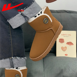 回力雪地靴2025年东北新款加绒加厚爆款百搭棉鞋防滑防水一体靴子