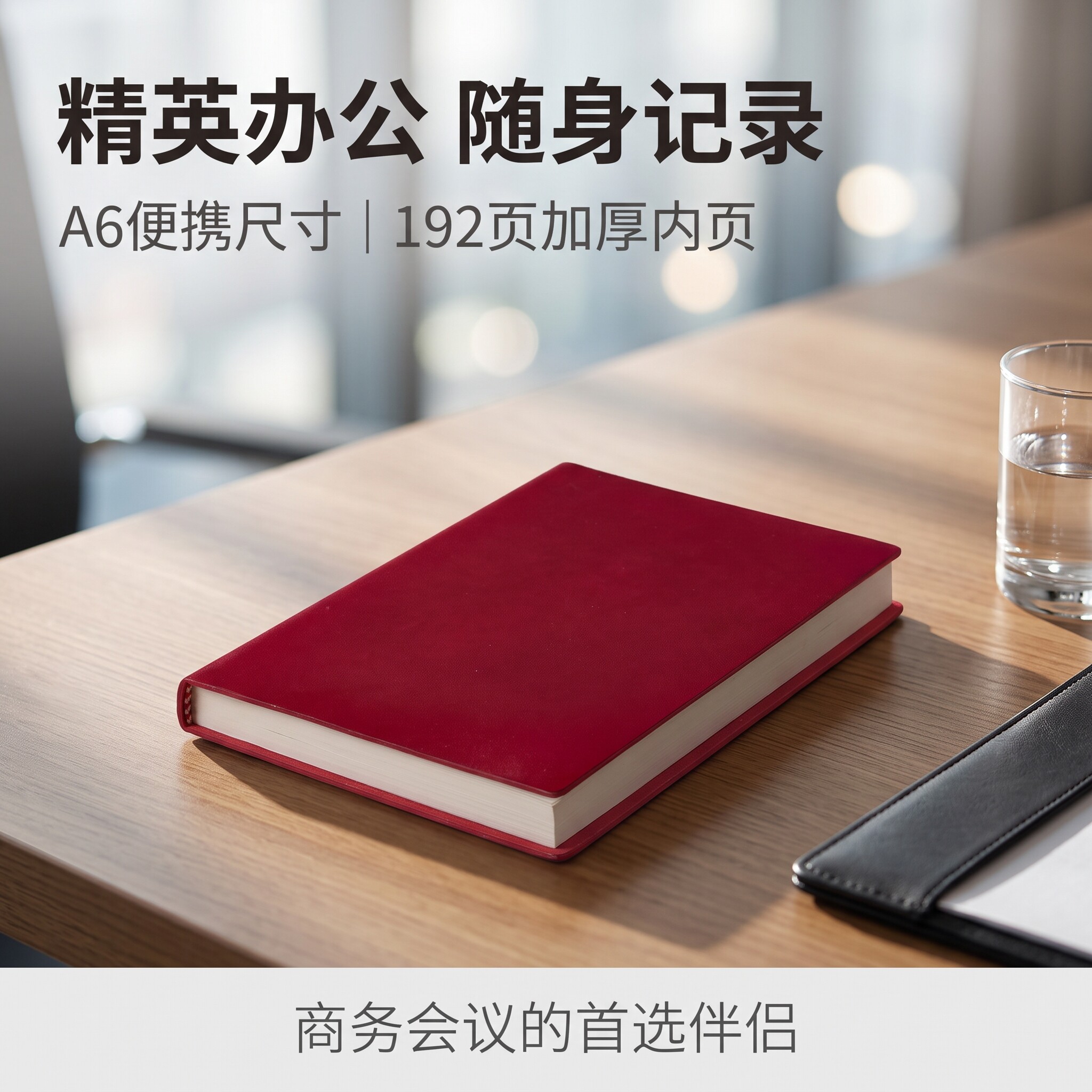 a6笔记本子记事本商务软皮面工作会议记录本办公用品复古简约文艺精致大学生a6日记本文具用品定制款可印logo