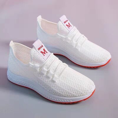健身跑步小白鞋女网面运动鞋透气