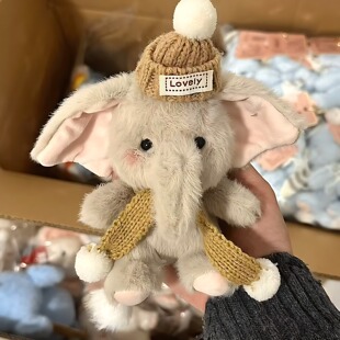 可爱大象玩偶包包挂件毛绒玩具送闺蜜男女朋友书包挂饰生日礼物