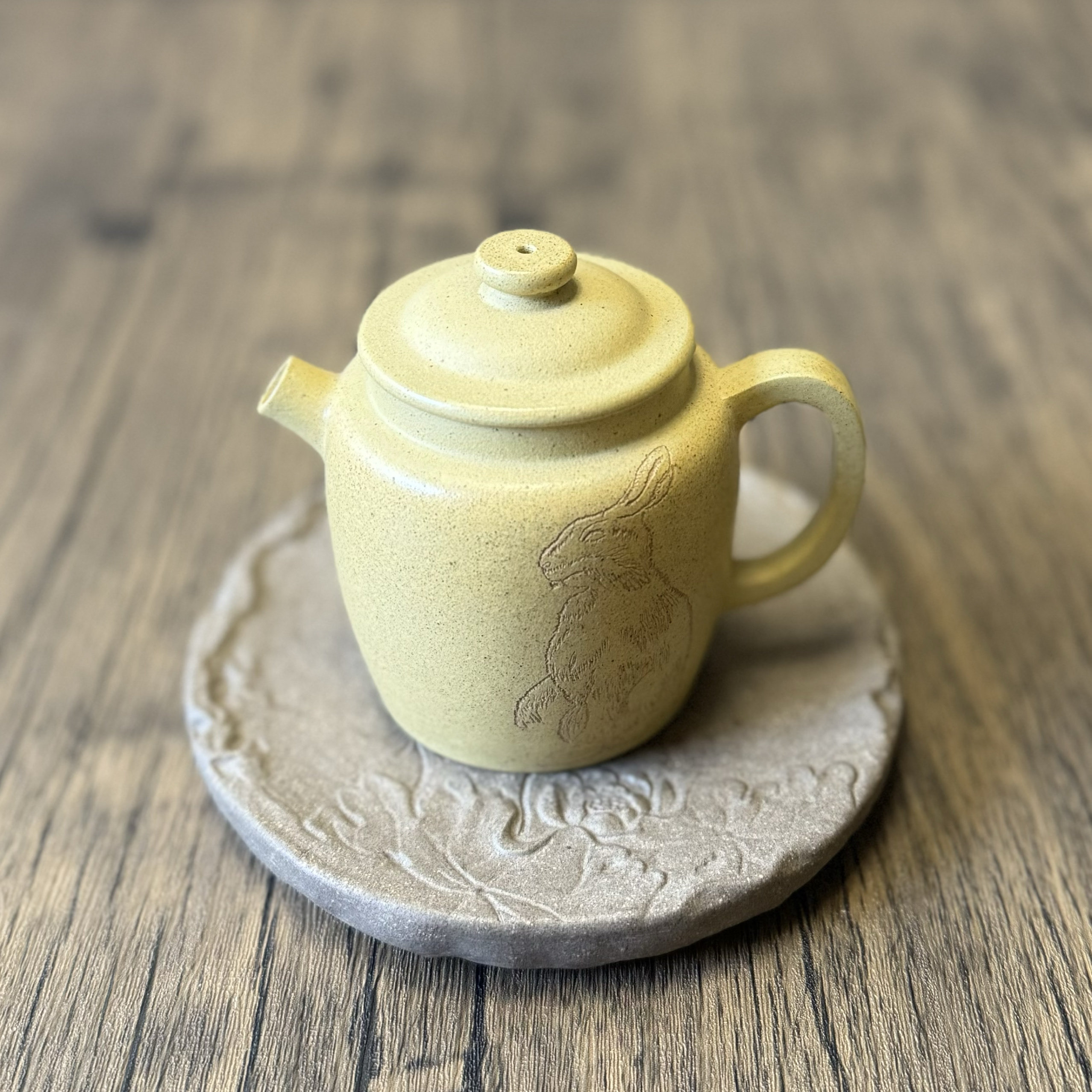 微瑕 本绿刻绘圆器明式高巨轮珠中小品紫砂壶