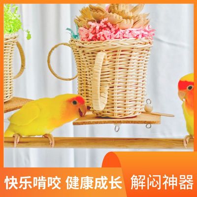 鹦鹉专用下午茶攀爬啃咬小玩具解闷自嗨天然牡丹玄凤虎皮和尚玩具