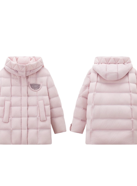 【春春Spring】253060韩版中长款羽绒服女带帽茧型外套