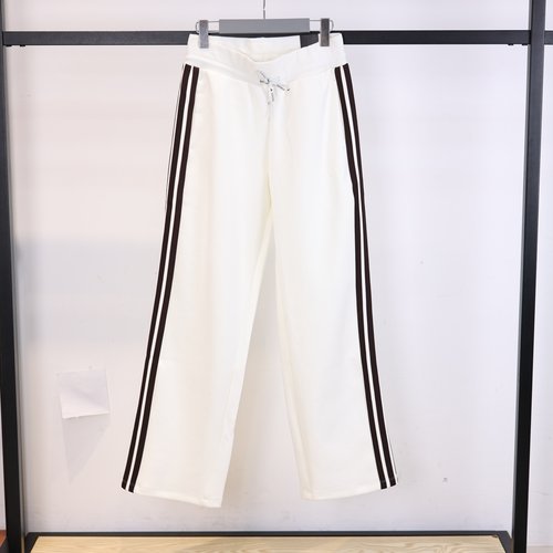 adidas阿迪达斯女子长裤25冬季新款运动保暖三条纹阔腿裤KC0086