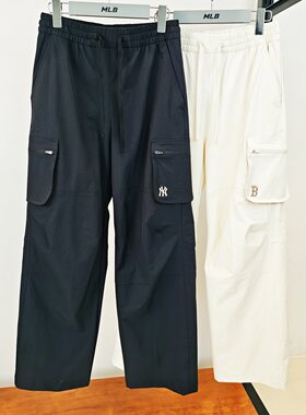 MLB女子长裤25秋季新款NY刺绣工装裤阔腿裤直筒运动裤3FWPB0554