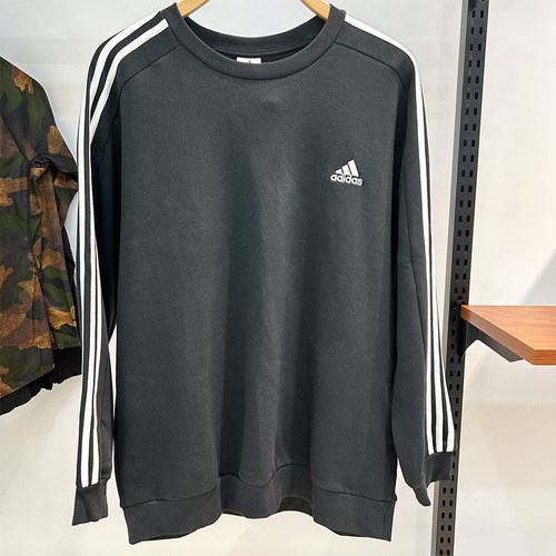 阿迪达斯经典三道杠加绒运动卫衣