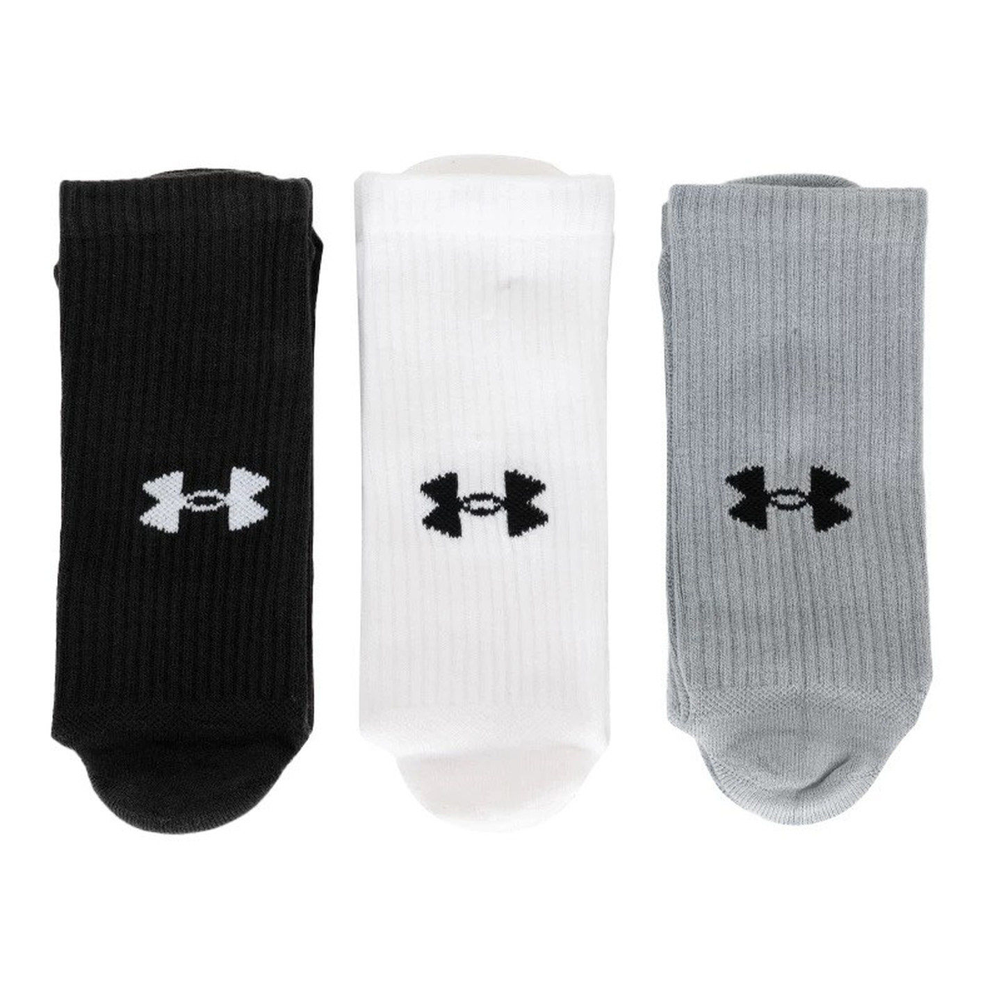 UA安德玛男女同款运动休闲透气袜子毛巾底高筒袜子3双装 1386311