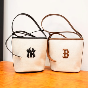 MLB水桶包26新款情侣NY斜挎包女子单肩包拎包休闲运动包3ABMB016N