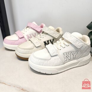 MLB女鞋25秋冬新款男女大童NY复古运动鞋魔术贴运动板鞋7ASXJM45N