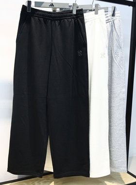 26新款MLB男女运动裤NY刺绣小标情侣阔腿裤休闲宽松长裤3APTB0261