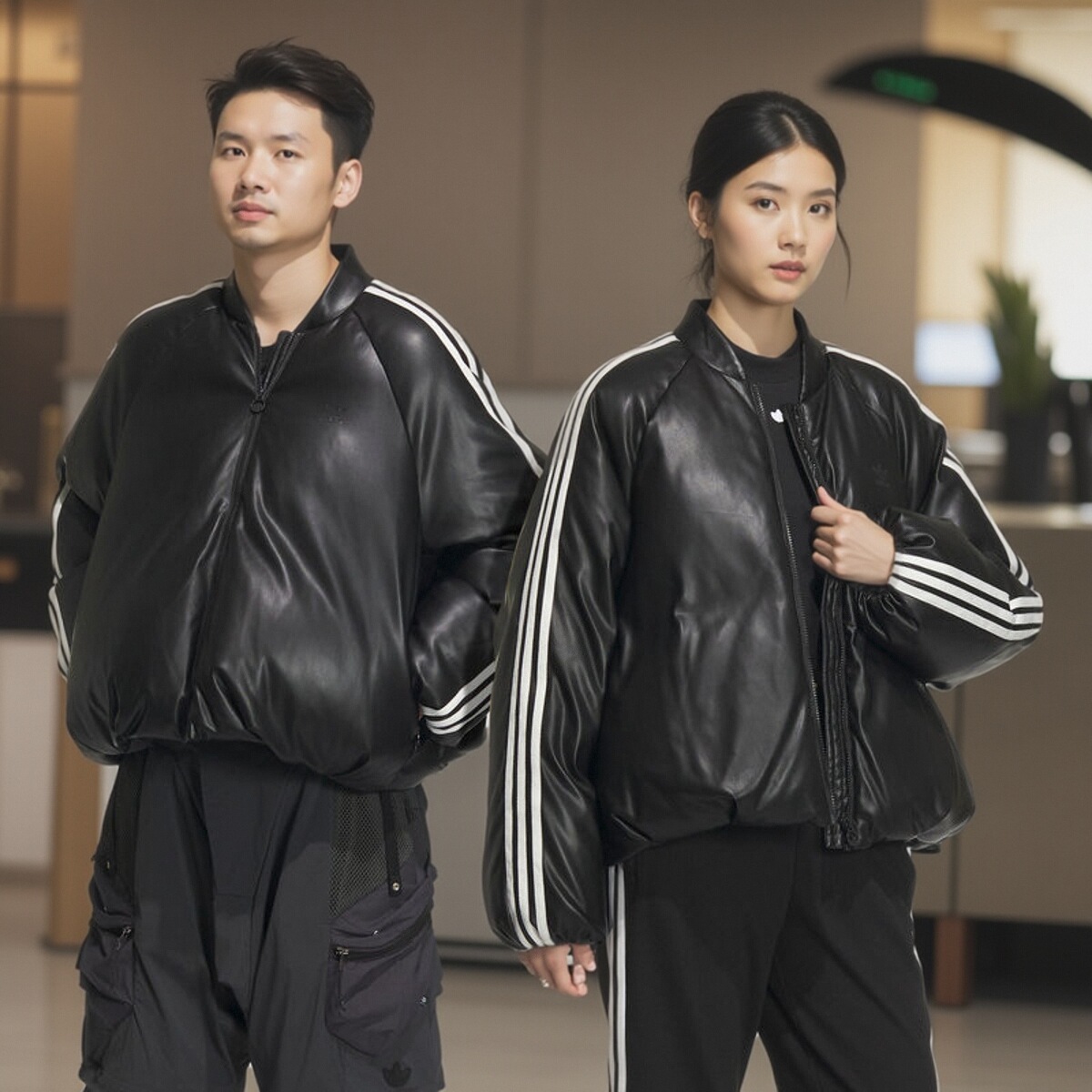 Adidas/阿迪达斯三叶草情侣运动保暖时尚鹅绒羽绒服IW0760 IW0762
