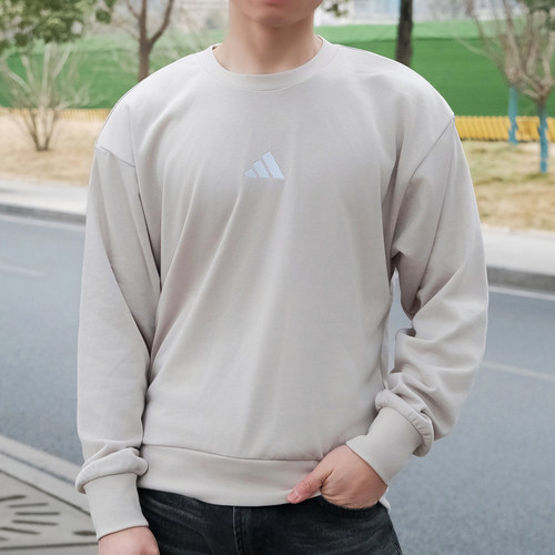 阿迪达斯男子针织圆领运动卫衣