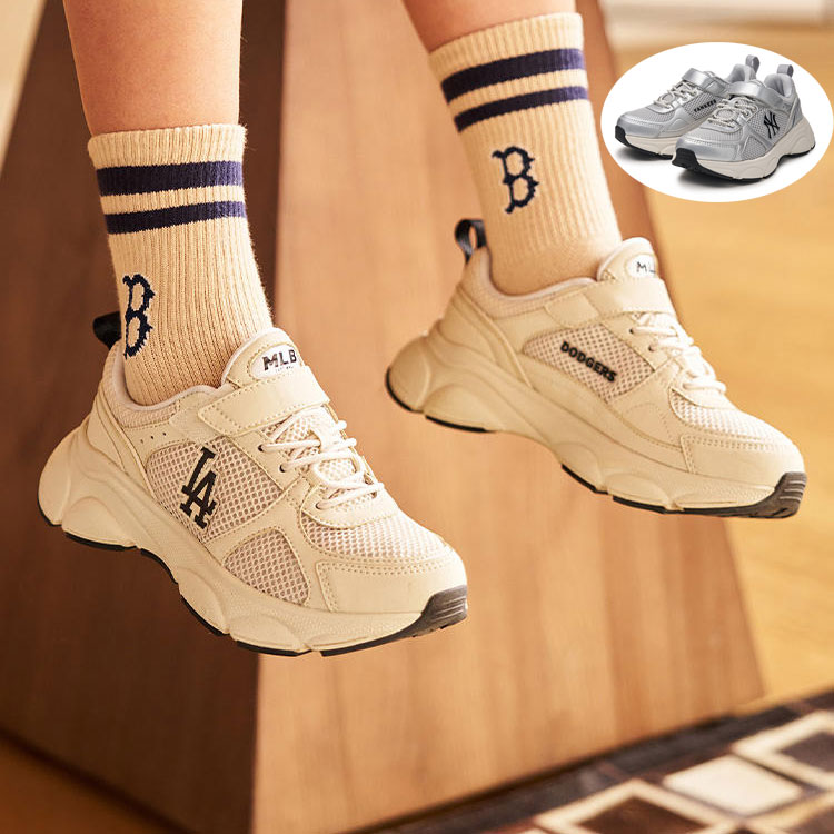 MLB透气男女童魔术贴休闲鞋