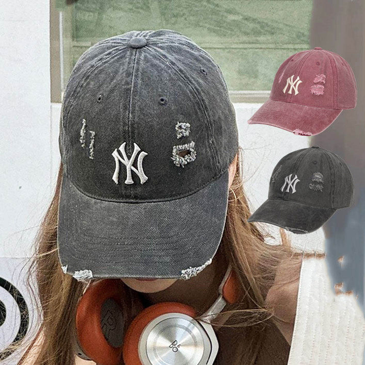 运动帽子MLB男女刺绣logo棒球帽