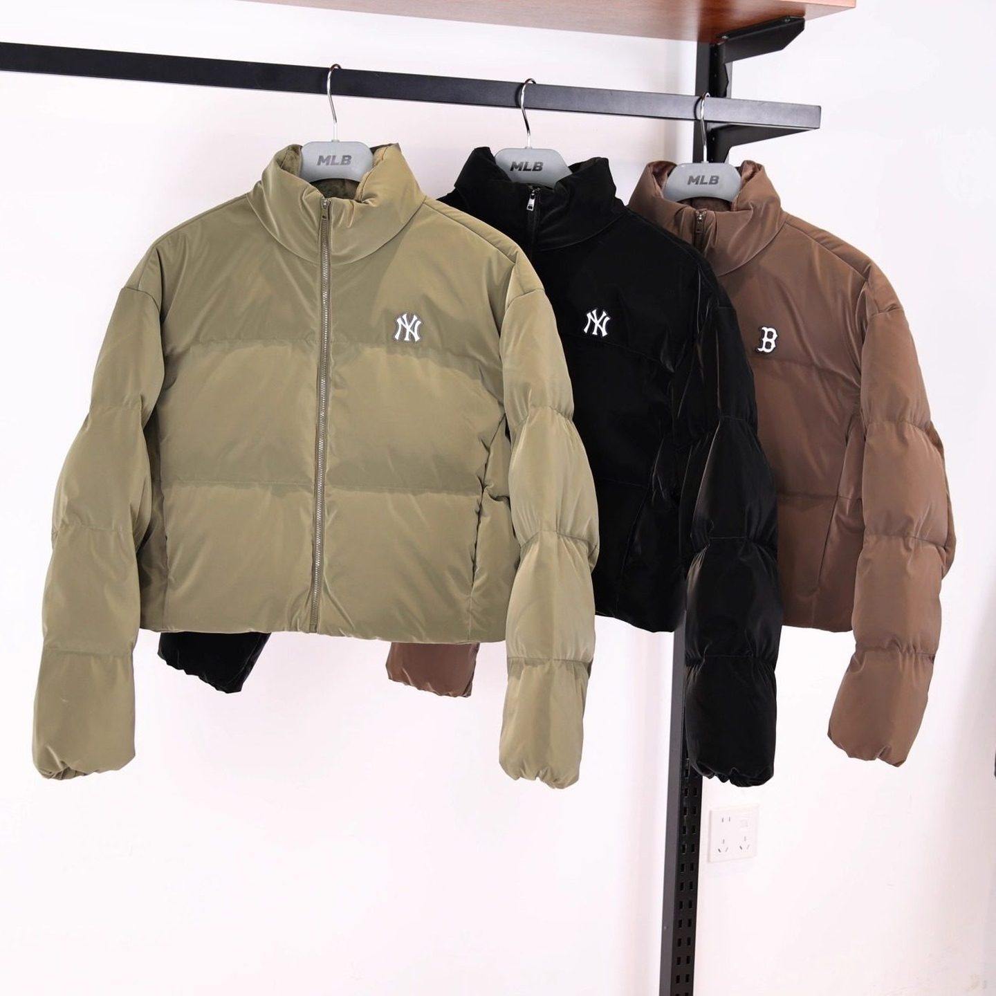 MLB羽绒服女子25秋冬新款NY哑光亮面短款立领棉羽外套3FDJB4056,运动服/休闲服装,运动羽绒服,淘宝优惠券,粉丝福利购,淘宝优惠卷