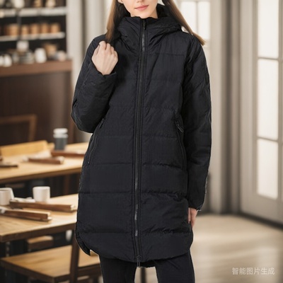 安德玛中长款女子羽绒服外套