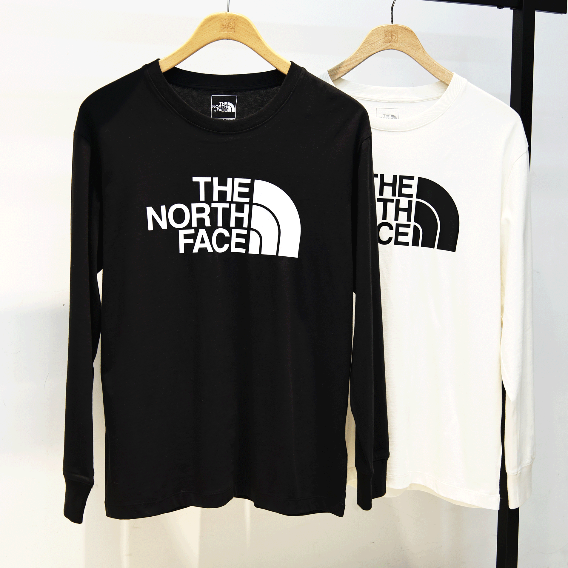 北面男女同款圆领长袖T恤