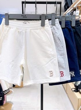MLB童装25新款男女儿童NY刺绣小标柔软百搭纯棉运动短裤7ASPB0153