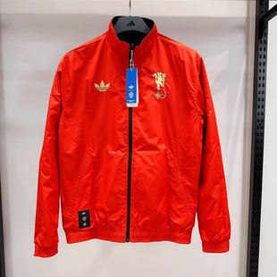Adidas阿迪达斯26新年款男子外套本命年红色两面穿运动夹克JM5561