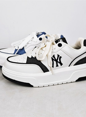 MLB男女鞋25新款NY撞色情侣学长鞋厚底增高休闲运动板鞋3ASXD015N