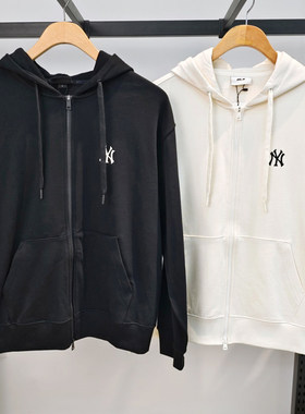 25新款MLB外套情侣NY小标刺绣连帽男女运动拉链开衫卫衣3ATRB0151