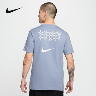 NIKE耐克男款夏季新款短袖双勾圆领透气印花休闲运动T恤 FV8405