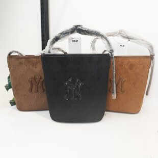 MLB水桶包男女25新款NY钻石老花满印运动斜挎包单肩包3ABMMC25N