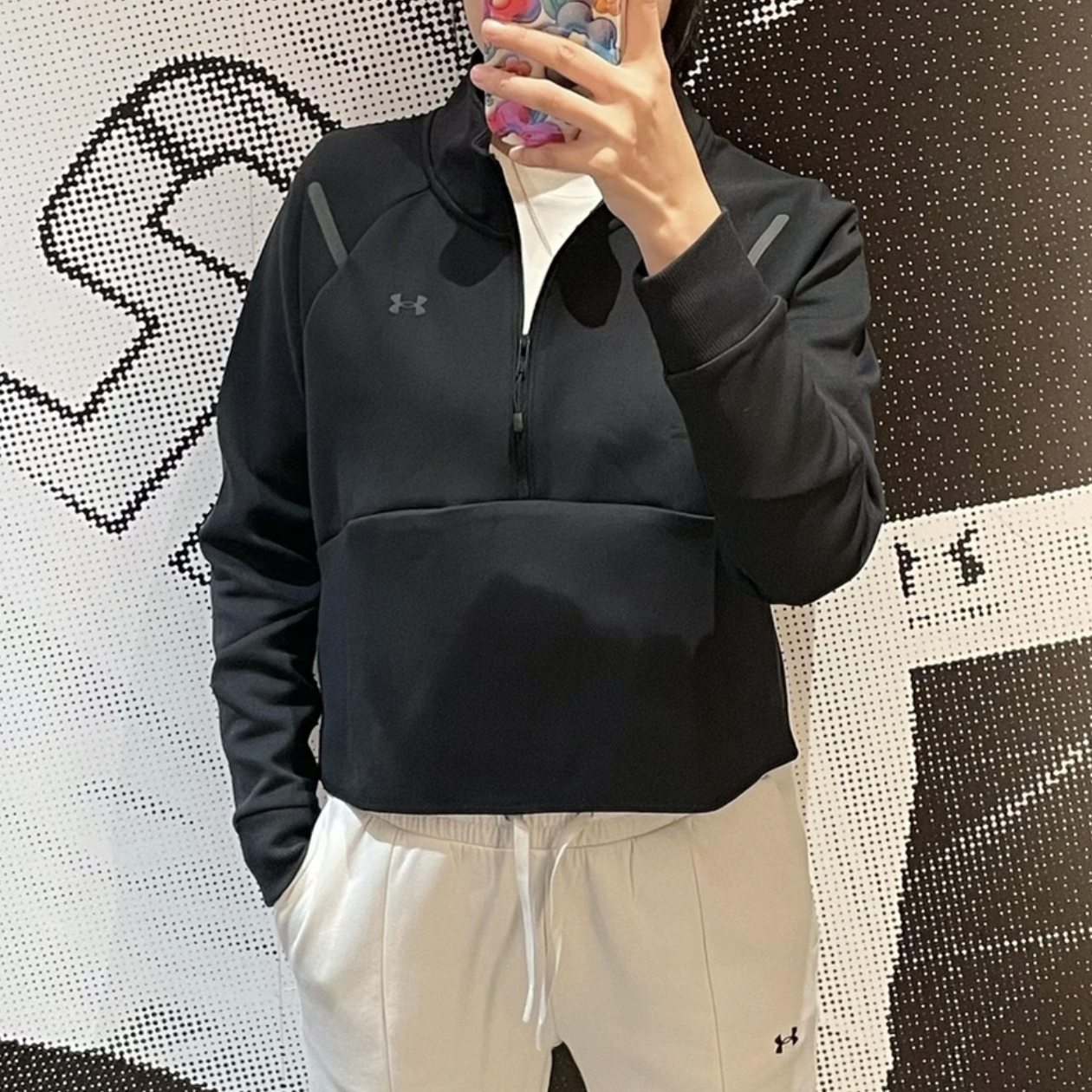安德玛UA女子半拉链运动卫衣