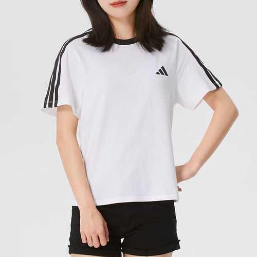 阿迪达斯女纯棉短袖运动T恤