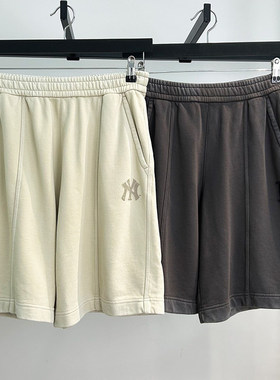 MLB短裤男女同款25新款NY小标情侣针织休闲裤运动五分裤3ASPB2053