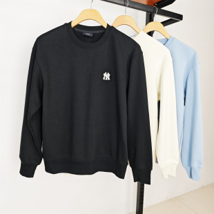 3AMTB0154 NY小标情侣纯色圆领运动套头衫 MLB卫衣男女25秋季 新款