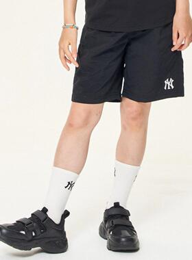 MLB儿童五分裤NY小标春夏款运动休闲舒适男女童黑色短裤7ASM00233