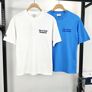 运动T恤3ATSV0443 NY学院风字母印花C纯棉休闲半袖 MLB男女短袖 夏季