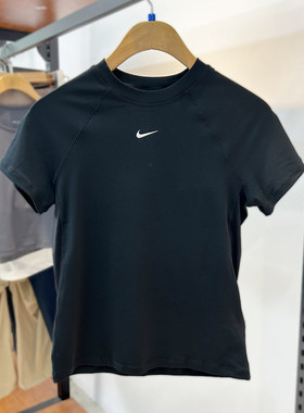 25新款Nike耐克女子短袖小勾短款瑜伽训练修身速干运动T恤FV7843