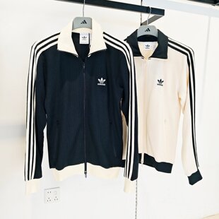 Adidas阿迪达斯三叶草男女春季三条纹华夫格夹克运动外套JW0109