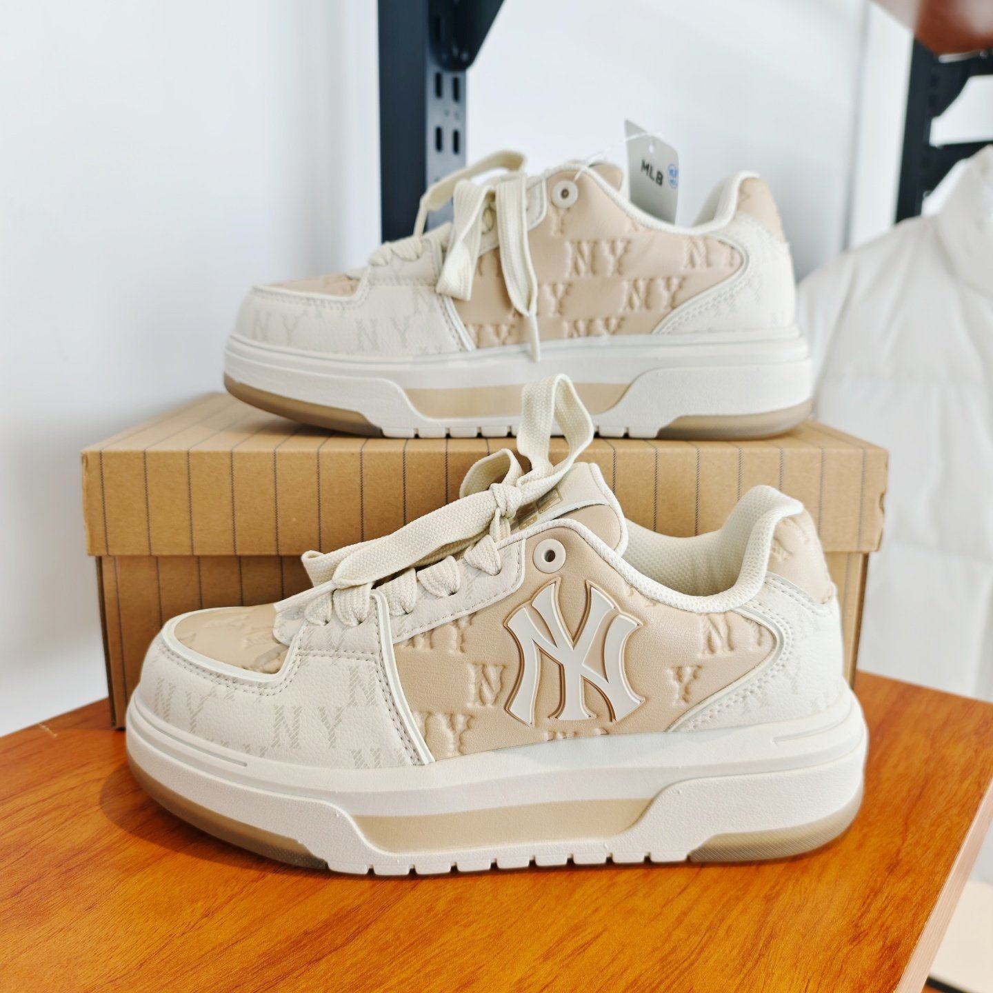 MLB情侣学长鞋25新款男女NY老花复古厚底增高运动板鞋3ASXM036N,运动鞋new,运动休闲鞋,淘宝优惠券,粉丝福利购,淘宝优惠卷